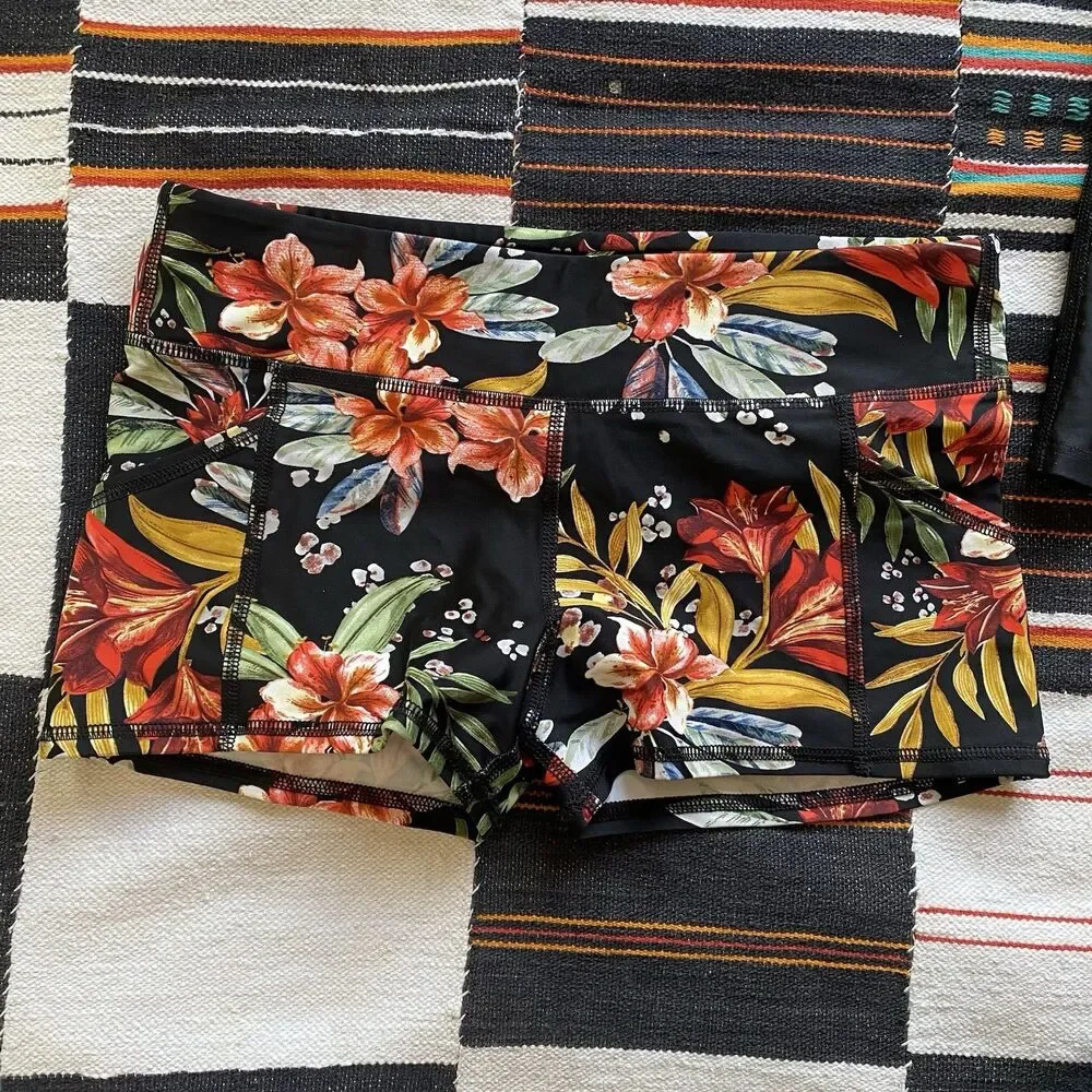 Body Glove Black Floral 3 Piece Bathing Suit Set. Small/Medium. Summer. Boho. - Picture 4 of 13